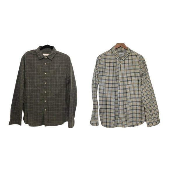 GOODFELLOW Shirts Men's L/XL Gray Yellow Multicolor Button Down Striped Bundle - Picture 16 of 16